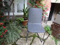Pair of garden/interior woven chairs