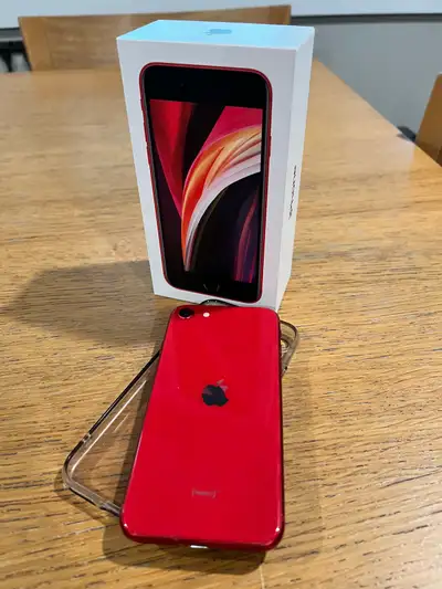 iPhone SE (2nd generation) 2020 Red iPhone comes with clear case Battery capacity 85% Unlocked and w...