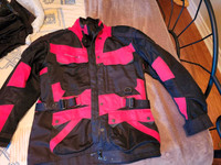 Womens Motorcycle Jacket Red & Black - Size Medium