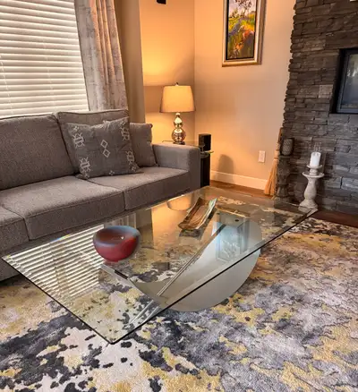 Modern Glass and Metal Coffee Table, View more