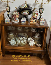 Antique wooden display cabinet with 2 sliding glass doors. Deliv