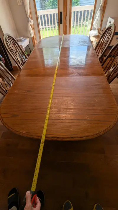 Solid Hardwood Dining Table Set with 6 Chairs + 2 Leaves, View more