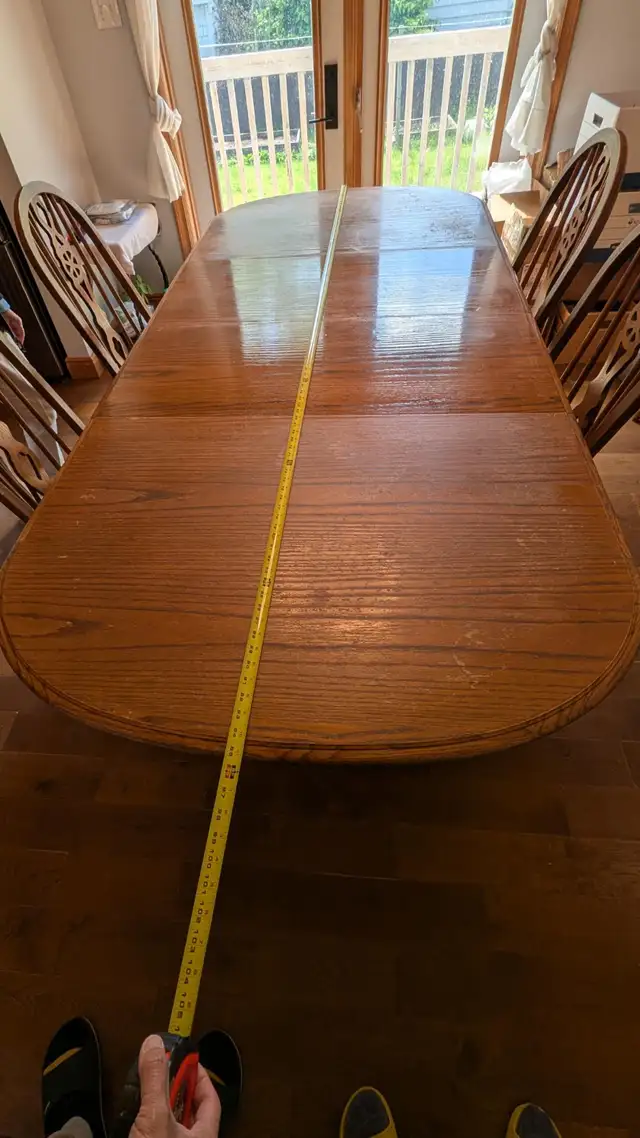 Solid Hardwood Dining Table Set with 6 Chairs + 2 Leaves in Dining Tables & Sets in Bedford - Image 2