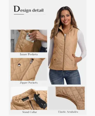 NEW! Women's Sleeveless Padded Vest - XX-Large, View more