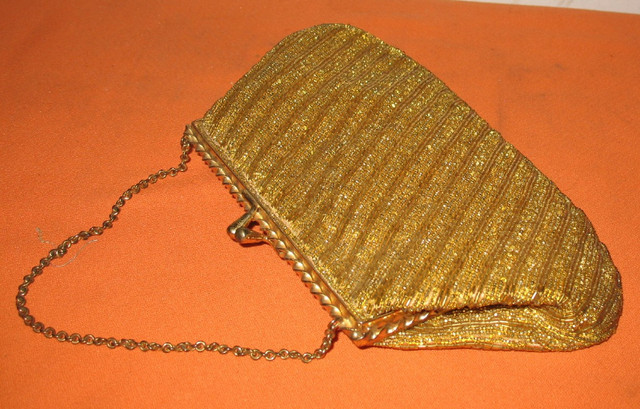 Ladies Fancy Hand Bag Gold Sequence & Change Purse-Comb- Lot003 in Women's - Bags & Wallets in Edmonton - Image 2