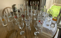 24 various beer glasses for sale