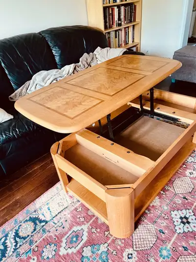 ️ Lift-Top Wooden Coffee Table, View more