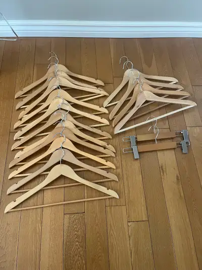 17 Wooden Hangers with shoe tray, View more