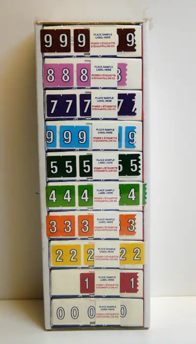 BOÎTE D' ÉTIQUETTES NUMÉRIQUES & COLORÉES, View more