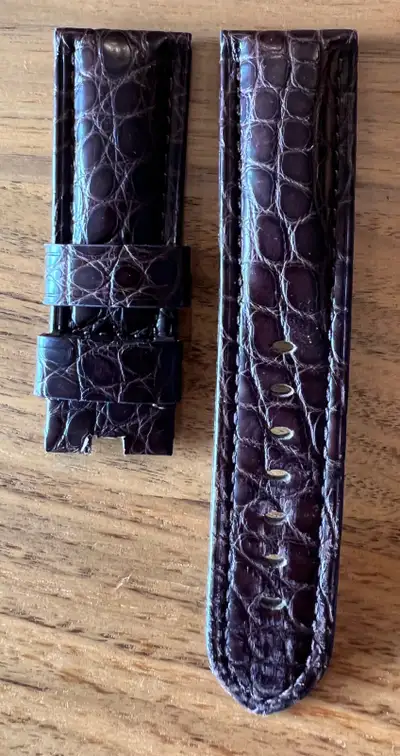 Genuine Alligator Strap for Panerai Deploy Burgundy 24mm lug width Brand New