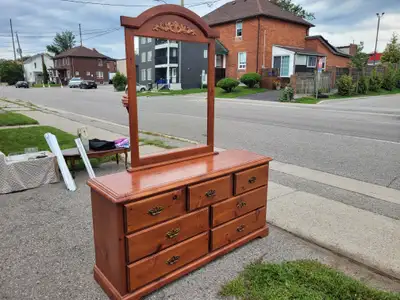 Solid Wood Dresser with Mirror, View more