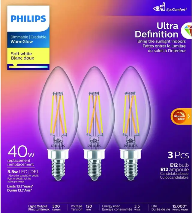 Philips Ultra Definition LED 40W Chandelier CanBase Soft White in Indoor Lighting & Fans in City of Toronto - Image 3