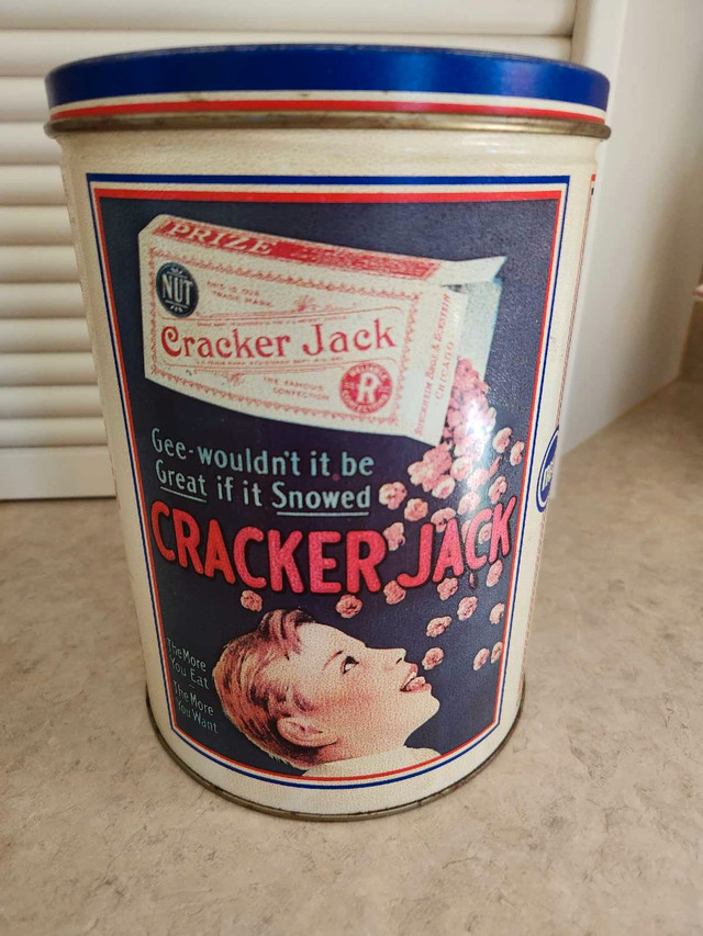 Vintage Cracker Jack Tin in Arts & Collectibles in Saskatoon - Image 4