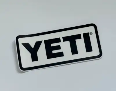 NEW YETI Sticker, 4x1 6/8-inch, Plastic, Peel-Off Backing, View more