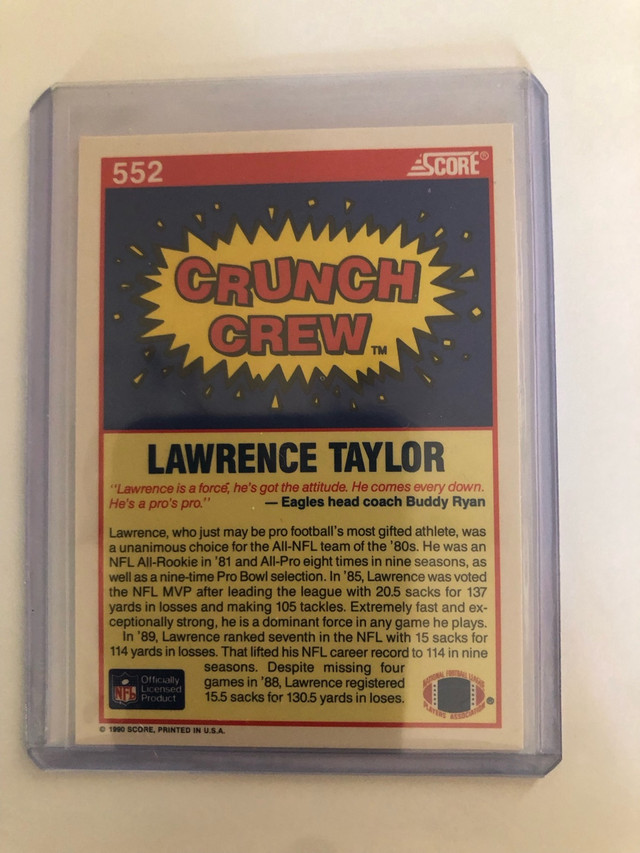 Lawrence Taylor Football Card in Arts & Collectibles in Oshawa / Durham Region - Image 2