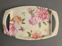 BRAND NEW - Butterfly Flower Rose Peony Serving Tray