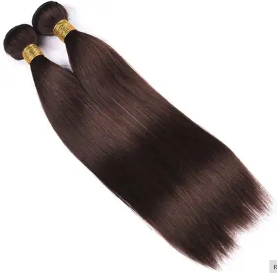 2 Bundles Darkest Brown Brazilian Straight Human Hair 16 Inches, View more