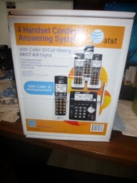 Brand New 4 handset Cordless Answering System AT& T With ID