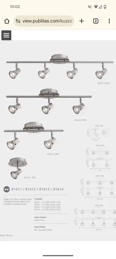 2 new Kuzco 81613BN track lights and 12 Iwasaki MR16 bulbs - $25 Bulbs and lights are new in box App...