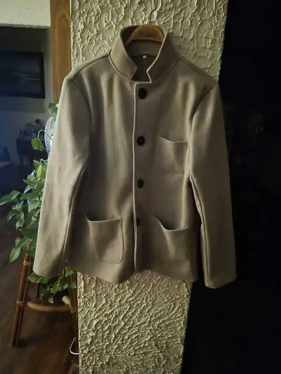 Men's Light Beige Wool Blend Jacket, View more