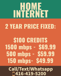 ** HOME INTERNET OFFERS ** BEST DEAL IN TOWN - $100 CREDITS