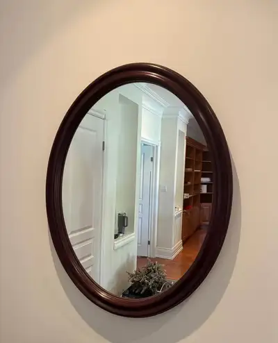 Gibbard Mahogany Oval Mirror- AVAILAble, View more