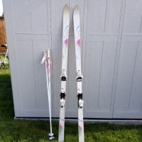 Women's skis, poles and boots