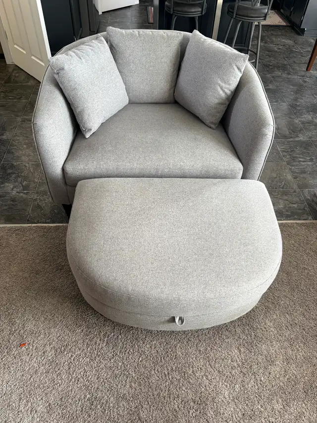 Over sized chair and ottoman.
