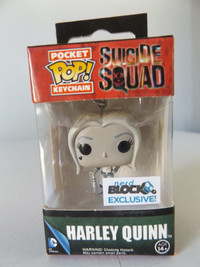 RARE FUNKO POP HARLEY QUINN POCKET KEYCHAIN NERD BLOCK EXCLUSIVE