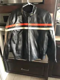 Reversible Leather/Textile Fabric Motorcycle Jacket For Sale