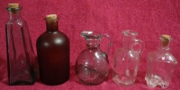 5 Small Vintage Glass Containers
