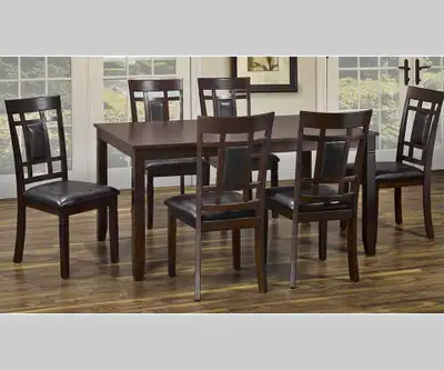 7pc Solid Wood Dining Table Set, View more