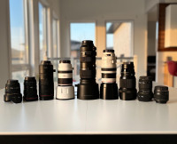 Canon and Sigma lenses for sale.  Switching to R platform