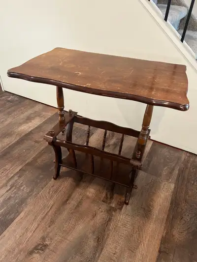 Antique Newspaper Rack/Side Table, View more