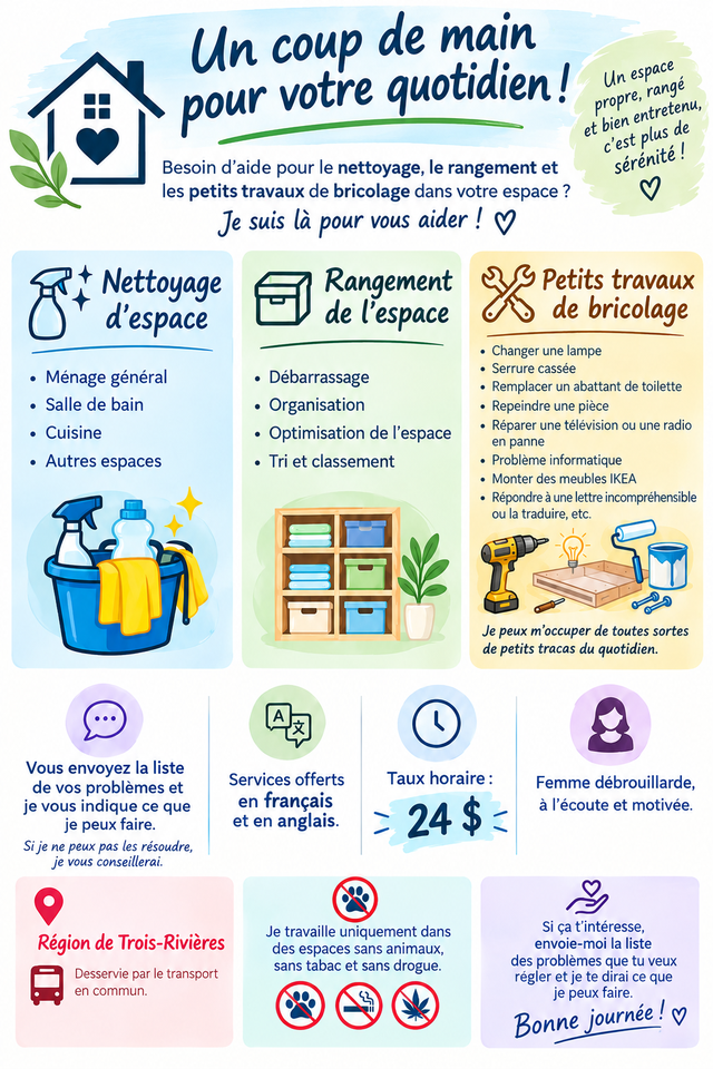 Offer (Cleaning, Organizing, Minor DIY Tasks)