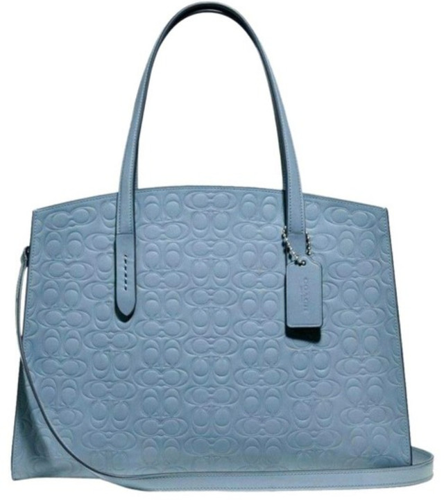 NIB PURSE COACH SILVER/MIST CHARLIE CARRYALL LEATHER NEW W TAG in Women's - Bags & Wallets in Gatineau - Image 2