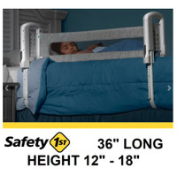 Baby or Toddler Safety 1st Top of Mattress Bed Rail, Grey