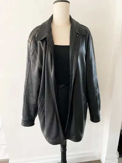Genuine Leather Bomber Jacket, View more