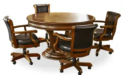 Ensemble table poker et dîner 4 chaises Brunswick game table, View more