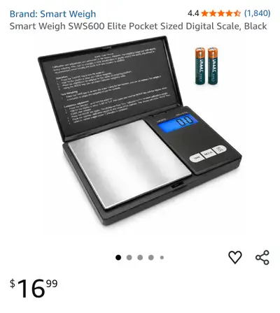 Achieve precision in every measurement with this Smart Weigh SWS600 digital pocket scale, featuring...