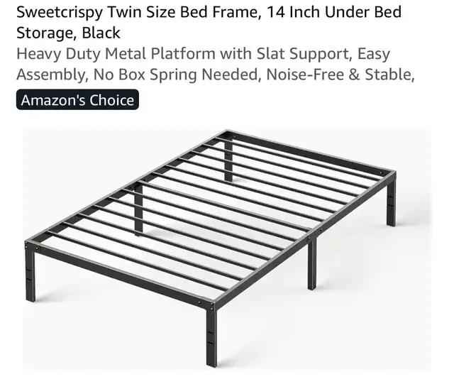 Sweetcrispy Twin Size Bed Frame in Beds & Mattresses in Kitchener / Waterloo - Image 2