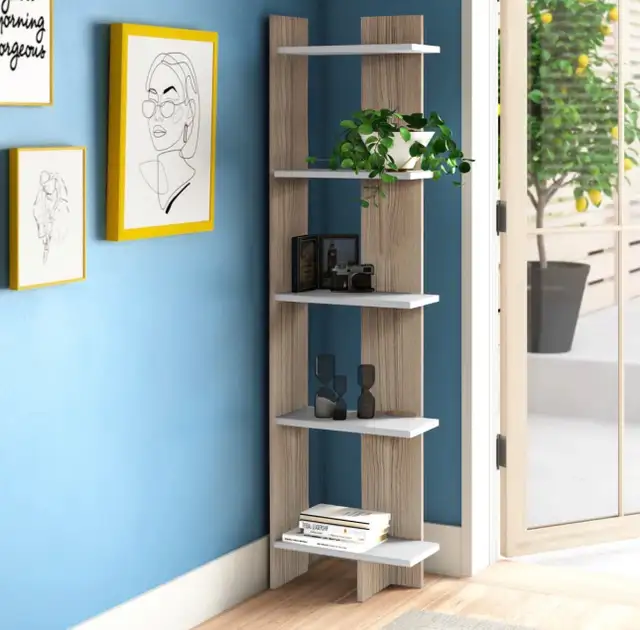 Modern 5-Tier Ladder Corner Bookcase in Bookcases & Shelving Units in Oshawa / Durham Region - Image 2