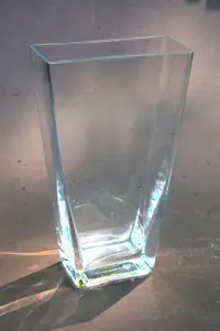 Flat Wedged Shaped Glass Vase