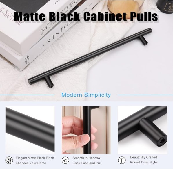 NEW-10 Pack Black stainless steel kitchen/bathroom/bedroom pulls in Home Décor & Accents in Mississauga / Peel Region - Image 3