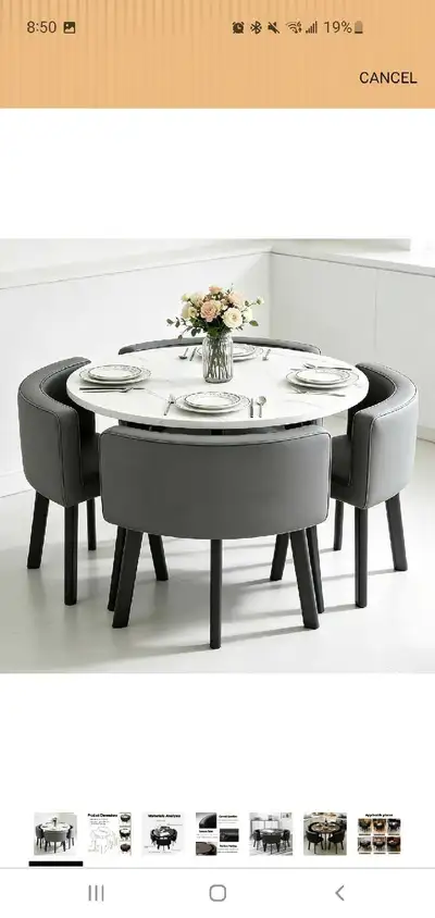 Round Dining Table Set with 4 Chairs, View more