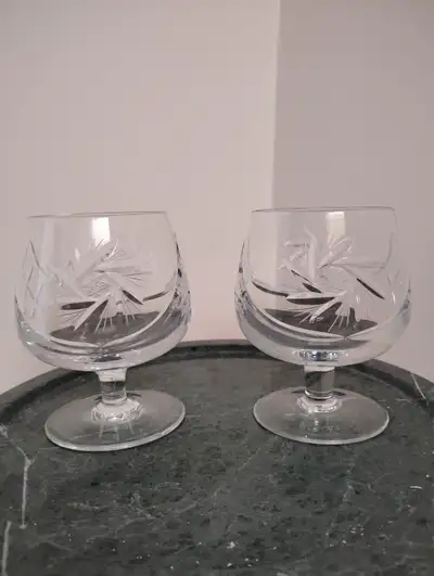 Pinwheel Crystal Brandy Glasses - Set of 4, View more
