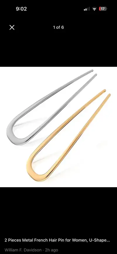 2 Pieces Metal French Hair Pin, U-Shaped Twist Hair For, View more