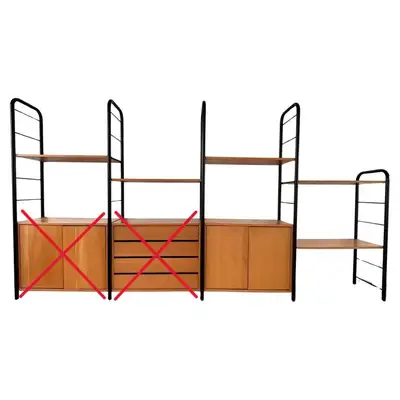 Vintage IKEA NIKLAS Shelving System – Modular, Wood/Black, View more