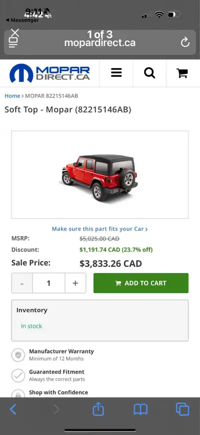 Complete soft top kit, for 2018 to 2025 JL Jeep. Has tinted rear windows. Only used for 2 summers. S...