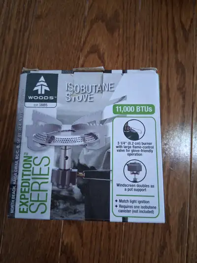 Woods  11,000 BTUs Isobutane  Camping Stove, View more